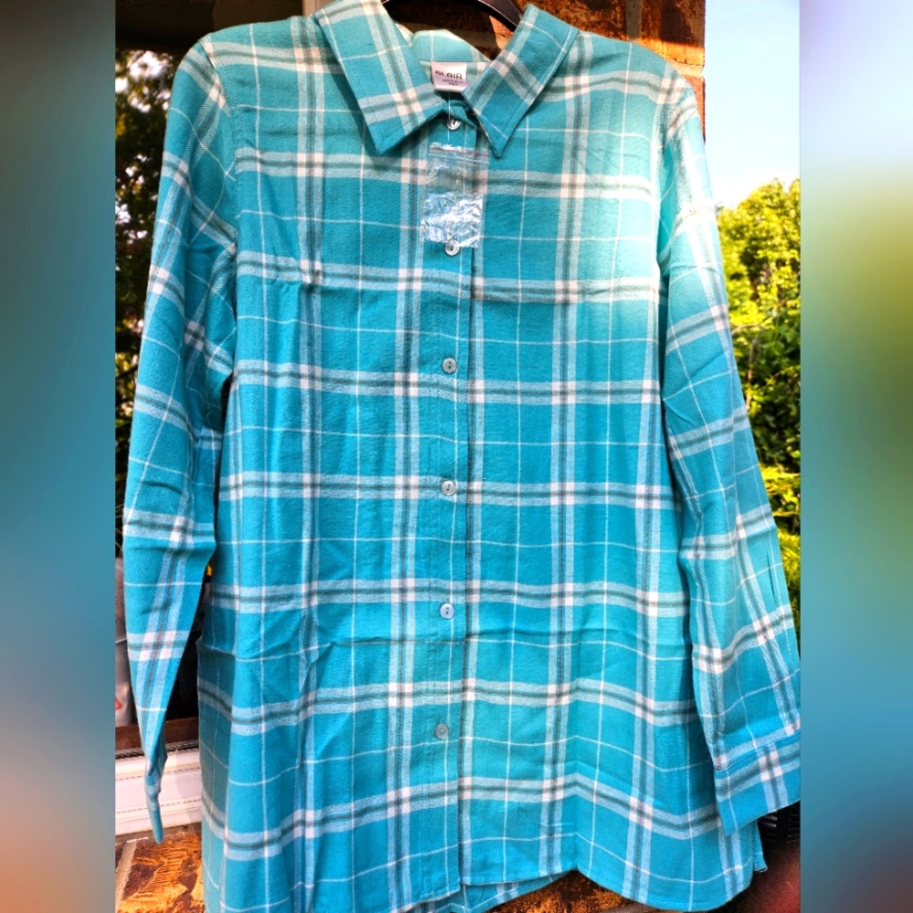 Blair women's flannel button-down shirt NWOT